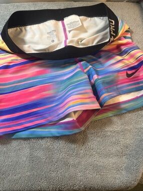 Nike Multicolor Stripe Performance Shorts in Pink, Blue and Purple